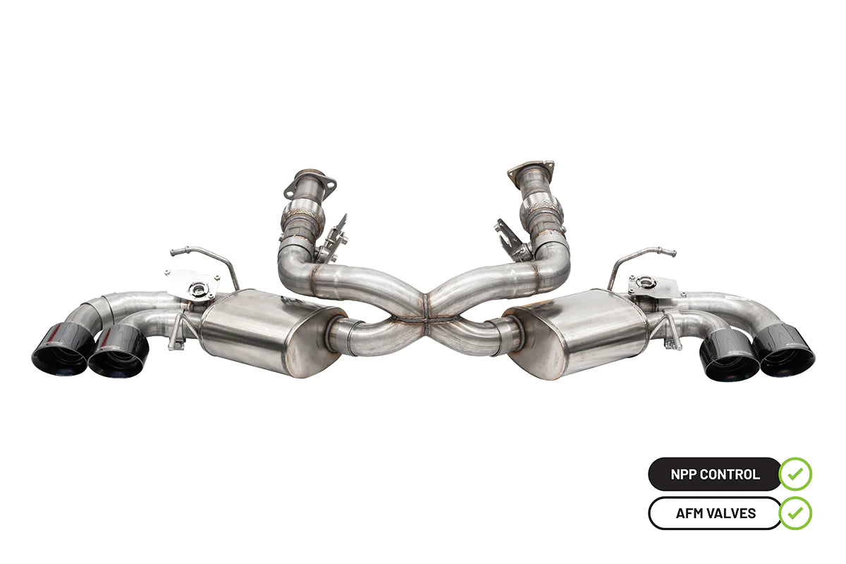 Corsa Performance - 2020+ C8 Corvette - 3.00" Cat-Back 4.50" Quad Tips (w/ Factory NPP)