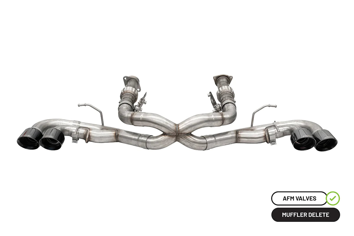 Corsa Performance - 2020+ C8 Corvette - 3.00" Cat-Back 4.50" Quad Tips (w/o Factory NPP)