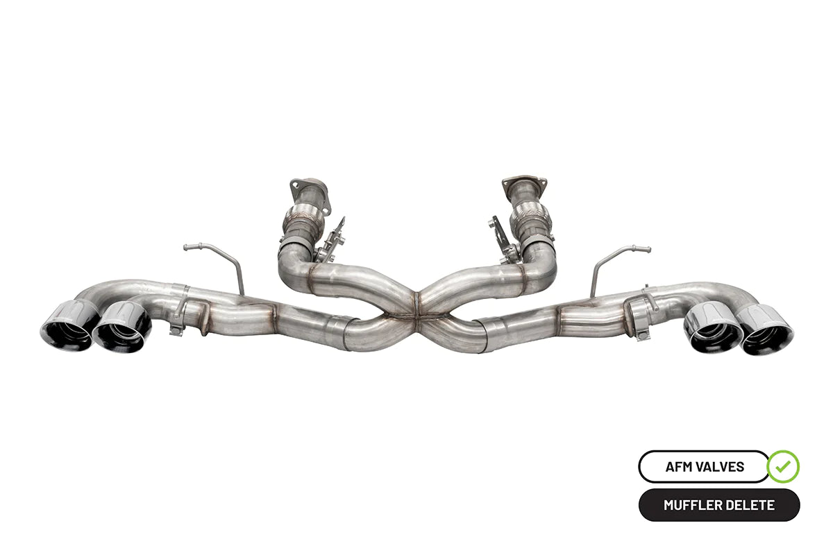 Corsa Performance - 2020+ C8 Corvette - 3.00" Cat-Back 4.50" Quad Tips (w/o Factory NPP)