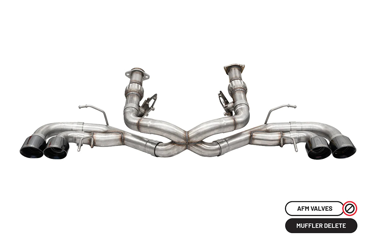 Corsa Performance - 2020+ C8 Corvette - 3.00" Cat-Back 4.50" Quad Tips (w/o Factory NPP)